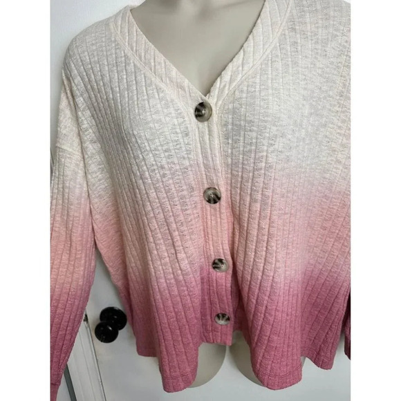 Pink Ombre Button Sweater Size 2x Maurices #0363 - Picture 3 of 5